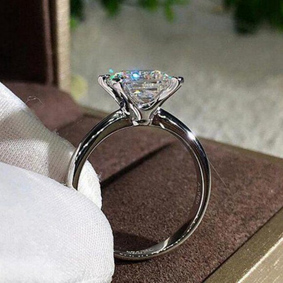 NEW 2CT Princess Cut Square Diamond Wedding Ring - Picture 2 of 5